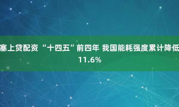 塞上贷配资 “十四五”前四年 我国能耗强度累计降低11.6%
